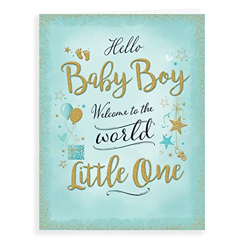 Moderne Baby-Grußkarte für Jungen, 20,3 x 15,2 cm von Piccadilly Greetings