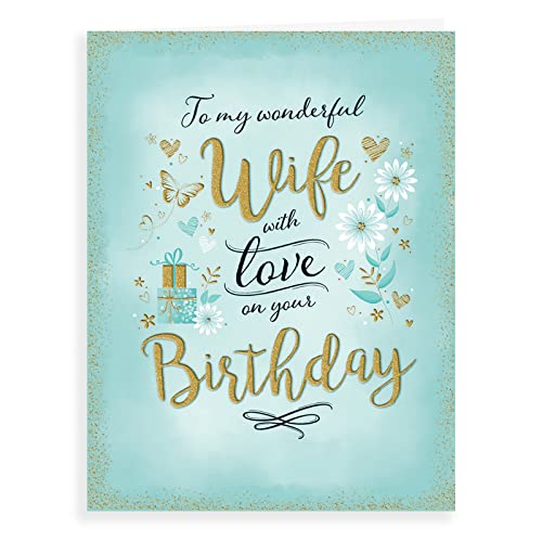 Moderne Geburtstagskarte "Wife", 20,3 x 15,2 cm, Piccadilly Greetings von Piccadilly Greetings