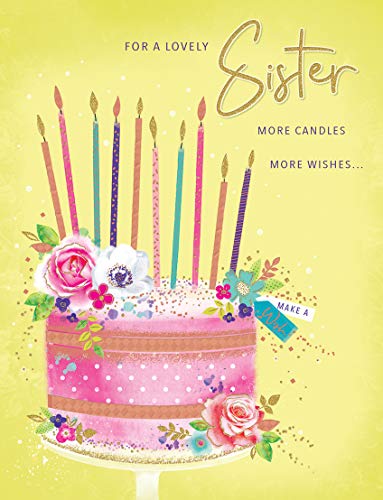 Moderne Geburtstagskarte für Schwester, 20,3 x 15,2 cm, Piccadilly Greetings von Piccadilly Greetings