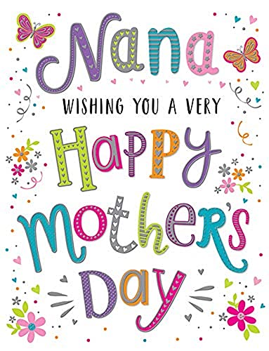 Moderne Muttertagskarte "Nana" – 20,3 x 15,2 cm – Regal Publishing, Weiß von Piccadilly Greetings
