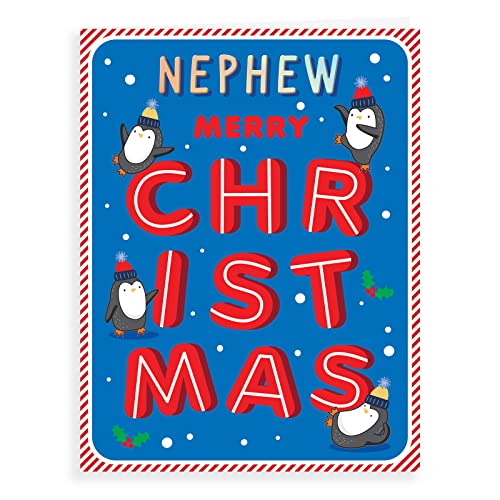 Moderne Weihnachtskarte, Neffe, 20,3 x 15,2 cm, Piccadilly Greetings von Piccadilly Greetings