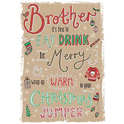 Moderne Weihnachtskarte für Bruder, 25,4 x 17,8 cm, Piccadilly Greetings von Piccadilly Greetings