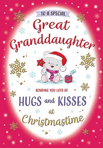 Niedliche Weihnachtskarte "Great Granddaughter" – 22,9 x 15,2 cm – Regal Publishing von Piccadilly Greetings