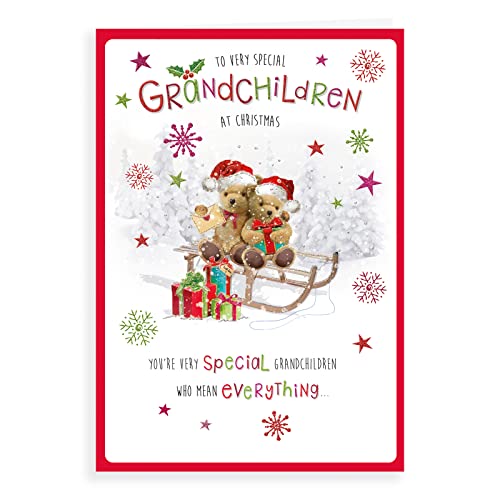 Niedliche Weihnachtskarte für die Enkelkinder, 22,9 x 15,2 cm, Regal Publishing (C85478) von Piccadilly Greetings