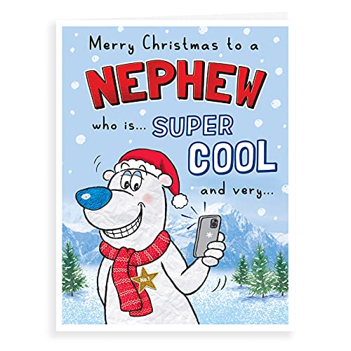Piccadilly Greetings, A41334 Weihnachtskarte für Neffe, 20,3 x 15,2 cm von Piccadilly Greetings