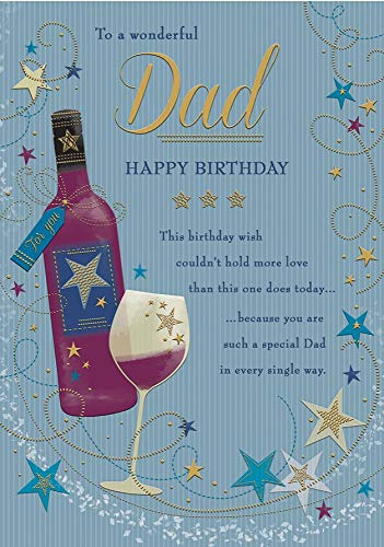 Piccadilly Greetings Geburtstagskarte für Vater, 25,4 x 17,8 cm, Rosa von Piccadilly Greetings