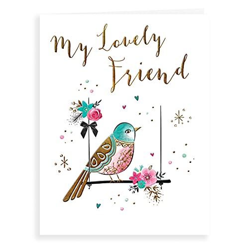 Piccadilly Greetings Group Ltd Luxuriöse, schöne moderne Geburtstagskarte Lovely Friend – 20,3 x 15,2 cm – Koko Designs von Piccadilly Greetings