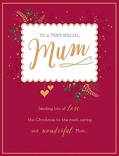 Piccadilly Greetings Klassische Weihnachtskarte Mum, 20,3 x 15,2 cm von Piccadilly Greetings