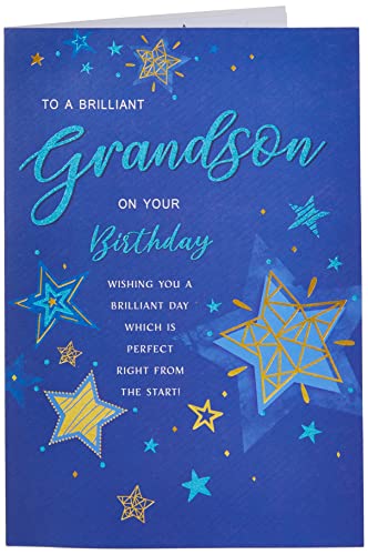 Piccadilly Greetings Modern Birthday Card Grandson – 22,9 x 15,2 cm – Regal Publishing von Piccadilly Greetings