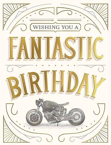 Piccadilly Greetings Moderne Geburtstagskarte, Motiv: Motorrad, 20,3 x 15,2 cm von Piccadilly Greetings