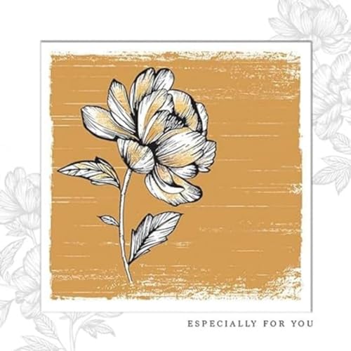 Piccadilly Greetings Moderne Luxus-Geburtstagskarte, Blume auf Gold, 160 mm² von Piccadilly Greetings