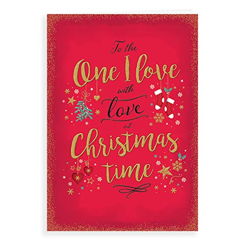 Piccadilly Greetings Moderne Weihnachtskarte One I Love, 22,9 x 15,2 cm, A41452 von Piccadilly Greetings