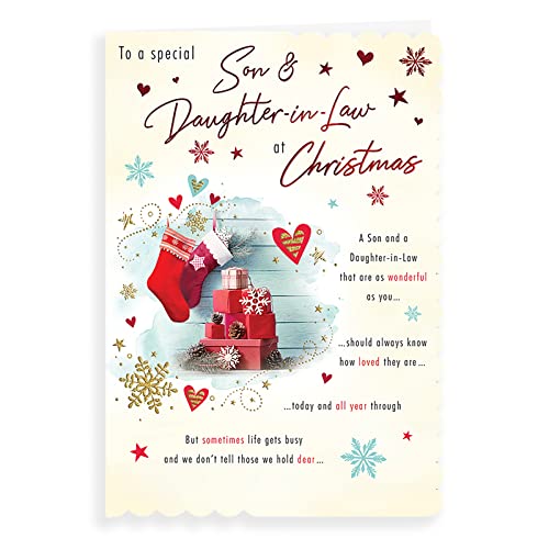 Piccadilly Greetings Piccadilly Greetings Foto-Weihnachtskarte für Sohn und Schwiegertochter, 22,9 x 15,2 cm von Piccadilly Greetings