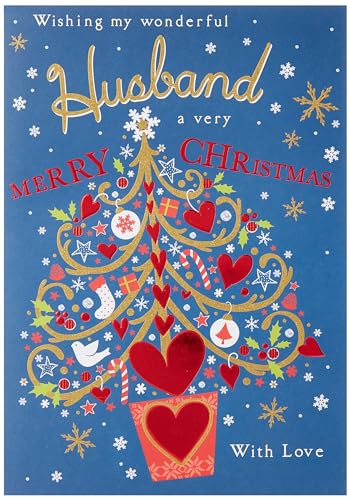 Piccadilly Greetings Piccadilly Greetings Moderne Weihnachtskarte für Ehemann, 25,4 x 17,8 cm von Piccadilly Greetings
