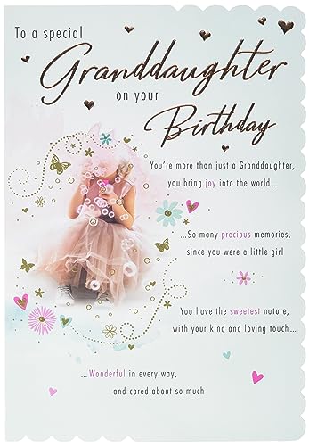 Piccadilly Greetings Piccadilly Greetings Traditionelle Geburtstagskarte für Enkelin, Weiß, 22,9 x 15,2 cm von Piccadilly Greetings