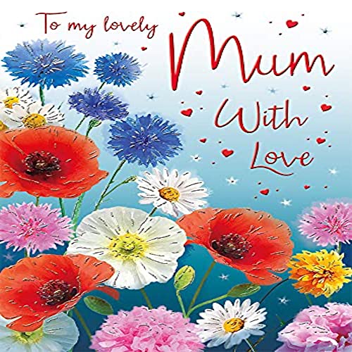 Piccadilly Greetings Regal Publishing Geburtstagskarte für Mütter, Blumenmuster, Mohnblumen und Gänseblümchen, 22,9 x 15,2 cm von Piccadilly Greetings