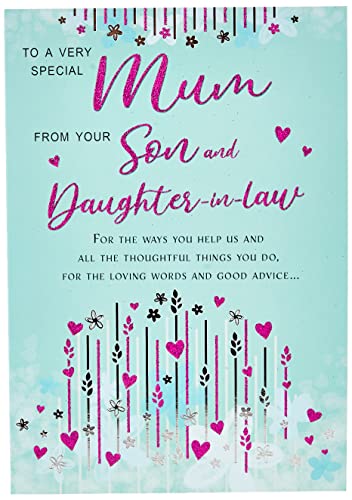 Piccadilly Greetings Regal Publishing Moderne Muttertagskarte "Mum from Son & Daughter in Law", Blau, 22,9 x 15,2 cm von Piccadilly Greetings