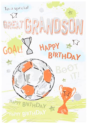 Piccadilly Greetings Traditionelle Geburtstagskarte für Enkel – 17,8 x 12,7 cm, Weiß von Piccadilly Greetings