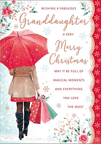 Piccadilly Greetings Traditionelle Weihnachtskarte für Enkelin, 25,4 x 17,8 cm, Regal Publishing von Piccadilly Greetings
