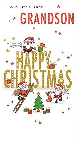 Piccadilly Greetings Traditionelle Weihnachtskarte für Enkelsohn, 22,9 x 12,7 cm von Piccadilly Greetings