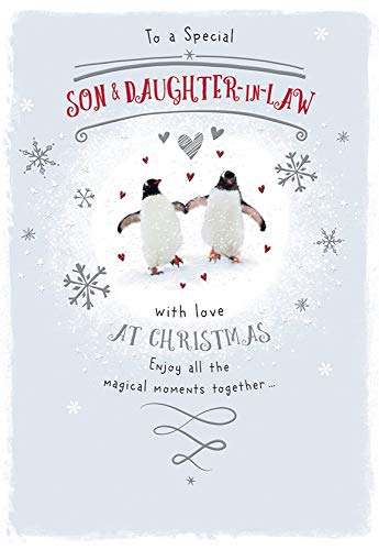 Piccadilly Greetings Traditionelle Weihnachtskarte für Sohn und Schwiegertochter – 22,9 x 15,2 cm von Piccadilly Greetings