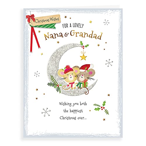 Piccadilly Greetings Weihnachtskarte, Motiv: Nana & Grandad, 20,3 x 15,2 cm von Piccadilly Greetings