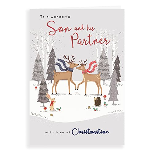 Piccadilly Greetings Weihnachtskarte, für Sohn und Partner, Weiß, 22,9 x 15,2 cm von Piccadilly Greetings