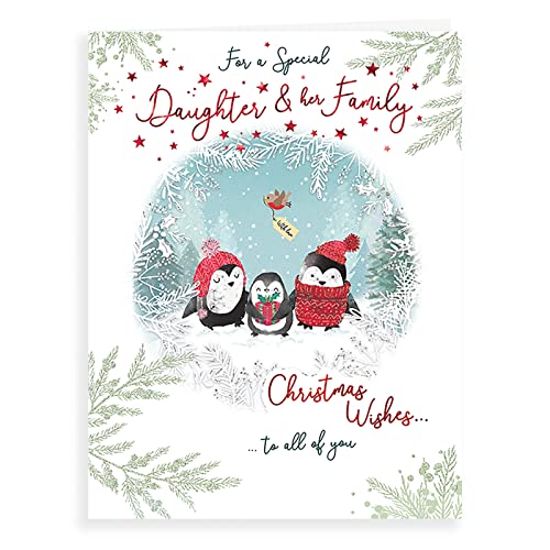 Piccadilly Greetings Weihnachtskarte "Daughter & Family", 20,3 x 15,2 cm von Piccadilly Greetings