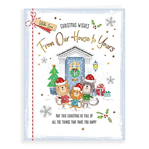Piccadilly Greetings Weihnachtskarte Our House To Yours, 20,3 x 15,2 cm von Piccadilly Greetings