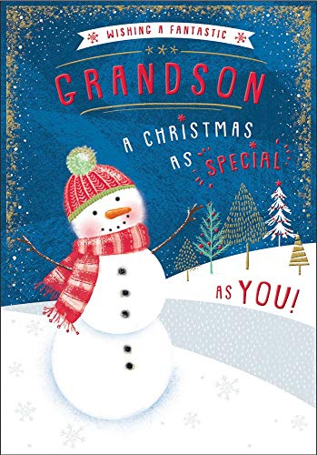 Piccadilly Greetings Weihnachtskarte für Enkel, 22,9 x 15,2 cm von Piccadilly Greetings