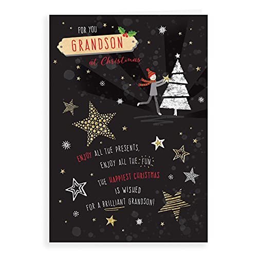 Piccadilly Greetings Weihnachtskarte für Enkelsohn, 22,9 x 15,2 cm (A41316) von Piccadilly Greetings
