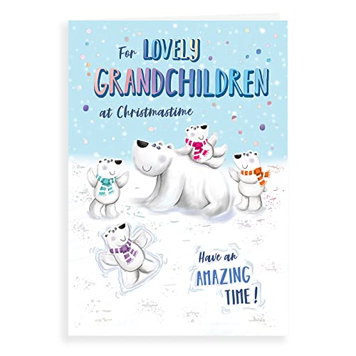 Piccadilly Greetings Weihnachtskarte für die Enkelkinder, 22,9 x 15,2 cm von Piccadilly Greetings
