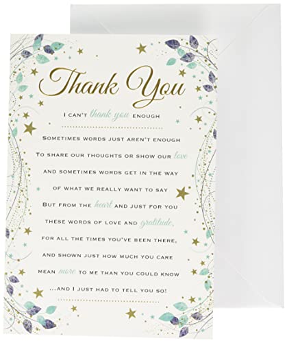 Regal Publishing Heartfelt Wishes Sentimentale Dankeskarte – 22,9 x 15,2 cm C80701 von Piccadilly Greetings