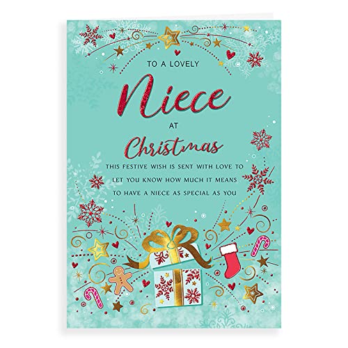 Regal Publishing Moderne Weihnachtskarte für Nichte, 22,9 x 15,2 cm, C85564, Grün von Piccadilly Greetings