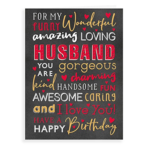Regal Publishing Moderne große Geburtstagskarte für Ehemann, 30,5 x 22,9 cm von Piccadilly Greetings