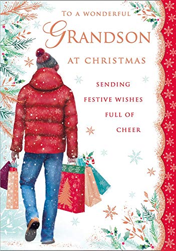 Regal Publishing Traditionelle Weihnachtskarte für Enkelsohn – 25,4 x 17,8 cm von Piccadilly Greetings