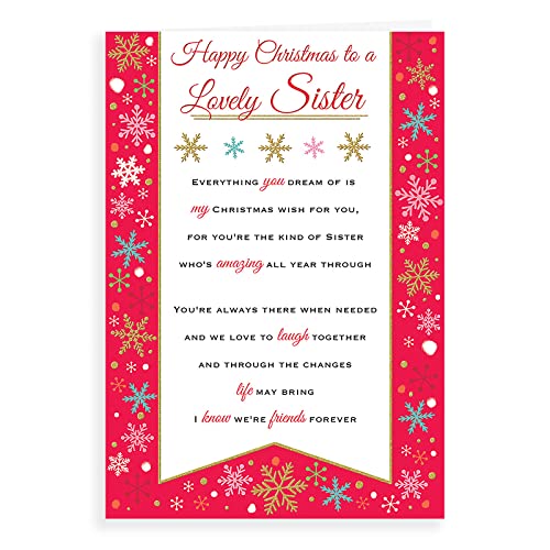 Regal Publishing Weihnachtskarte für Schwester, 22,9 x 15,2 cm, C85572 von Piccadilly Greetings