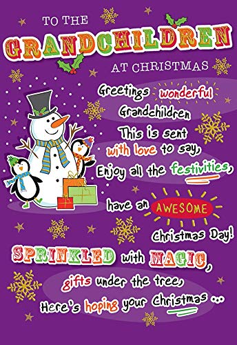 Regal Publishing Weihnachtskarte für die Enkelkinder, 22,9 x 15,2 cm von Piccadilly Greetings