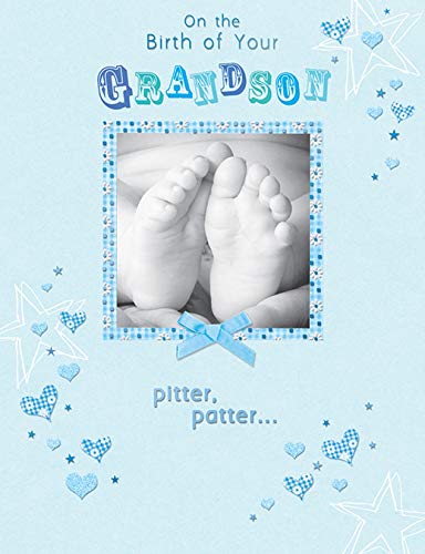 Traditionelle Baby-Karte zur Geburt des Enkels, 20,3 x 15,2 cm, Piccadilly Greetings von Piccadilly Greetings