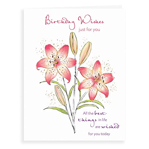 Traditionelle Geburtstagskarte "Lilien", 20,3 x 15,2 cm, Piccadilly Greetings von Piccadilly Greetings