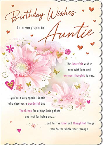 Traditionelle Geburtstagskarte für Tante, 22,9 x 15,2 cm, Piccadilly Greetings von Piccadilly Greetings