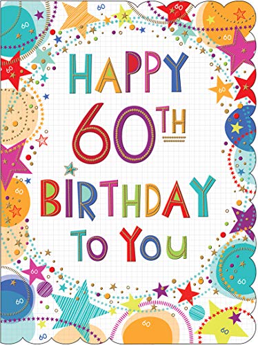 Traditionelle Geburtstagskarte zum 60. Geburtstag, 30,5 x 22,9 cm, Piccadilly Greetings von Piccadilly Greetings