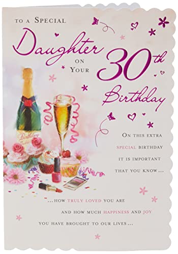 Traditionelle Meilenstein-Geburtstagskarte zum 30. Geburtstag, für Tochter, 22,9 x 15,2 cm, Piccadilly Greetings von Piccadilly Greetings