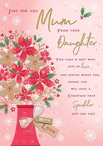 Traditionelle Weihnachtskarte „Mum from Daughter“ – 25,4 x 17,8 cm – Piccadilly Greetings von Piccadilly Greetings