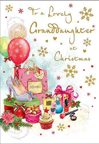 Traditionelle Weihnachtskarte für Enkelin, 22,9 x 15,2 cm, Regal Publishing von Piccadilly Greetings
