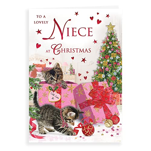 Traditionelle Weihnachtskarte für Nichte, 22,9 x 15,2 cm, Regal Publishing von Piccadilly Greetings