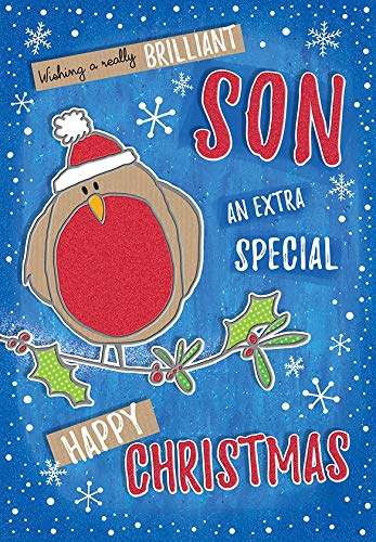 Traditionelle Weihnachtskarte für den Sohn, 22,9 x 15,2 cm, Piccadilly Greetings von Piccadilly Greetings
