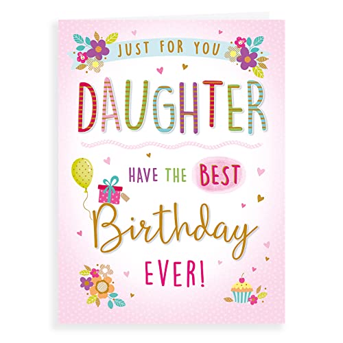 Traditionelle große Geburtstagskarte "Daughter", 30,5 x 22,9 cm von Piccadilly Greetings