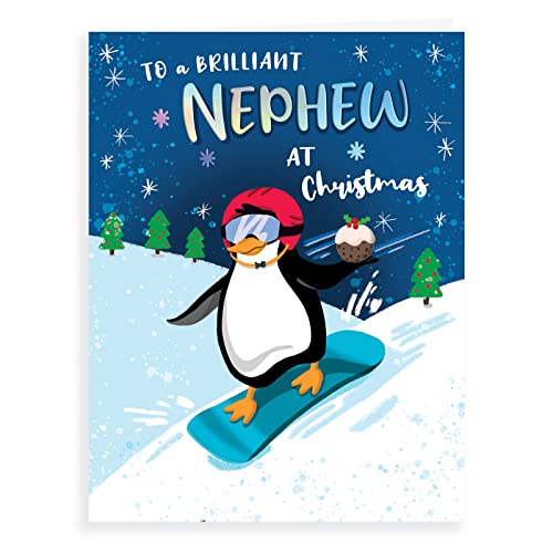 Weihnachtskarte, Neffe, 20,3 x 15,2 cm, Piccadilly Greetings von Piccadilly Greetings