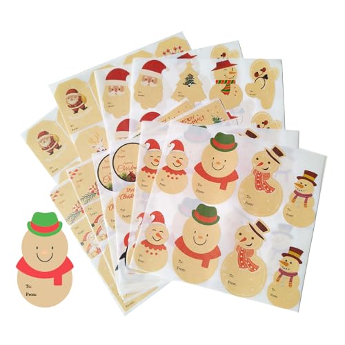 104 x Weihnachts-Etiketten, selbstklebende Etiketten für Weihnachten, Urlaub, Geschenketui, Verpackung, Umschlag-Dekoration 104 x Weihnachts-Etiketten, selbstklebende Etiketten für Weihnachten, Urlaub, Geschenketui, Verpackung, Umschlag-Dekoration von Piceioep